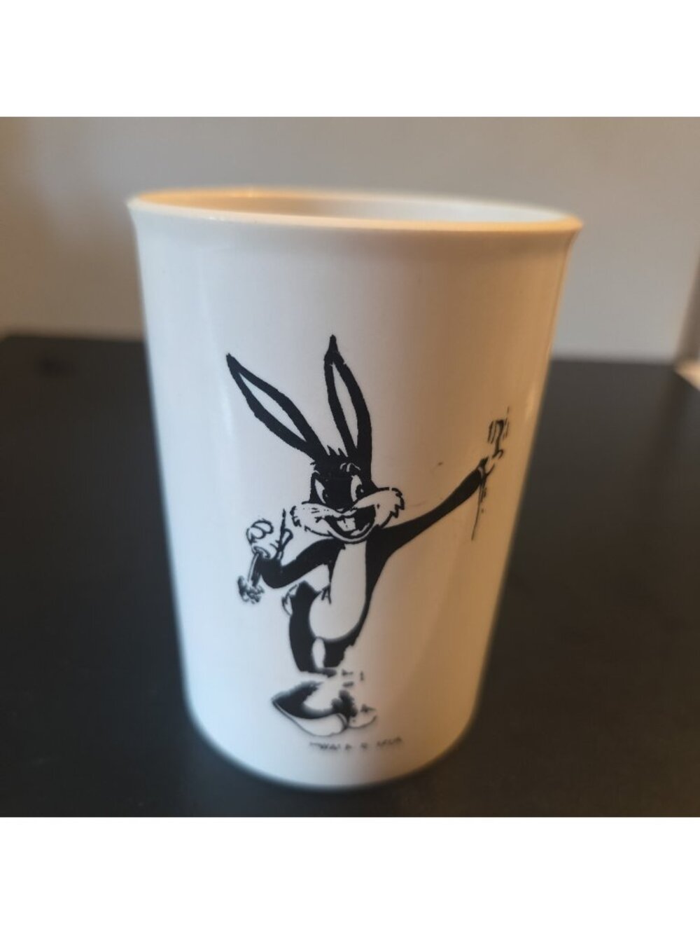 Bugs Bunny White Plastic Cup Looney Tunes Warner Bros Lexington USA Vintage